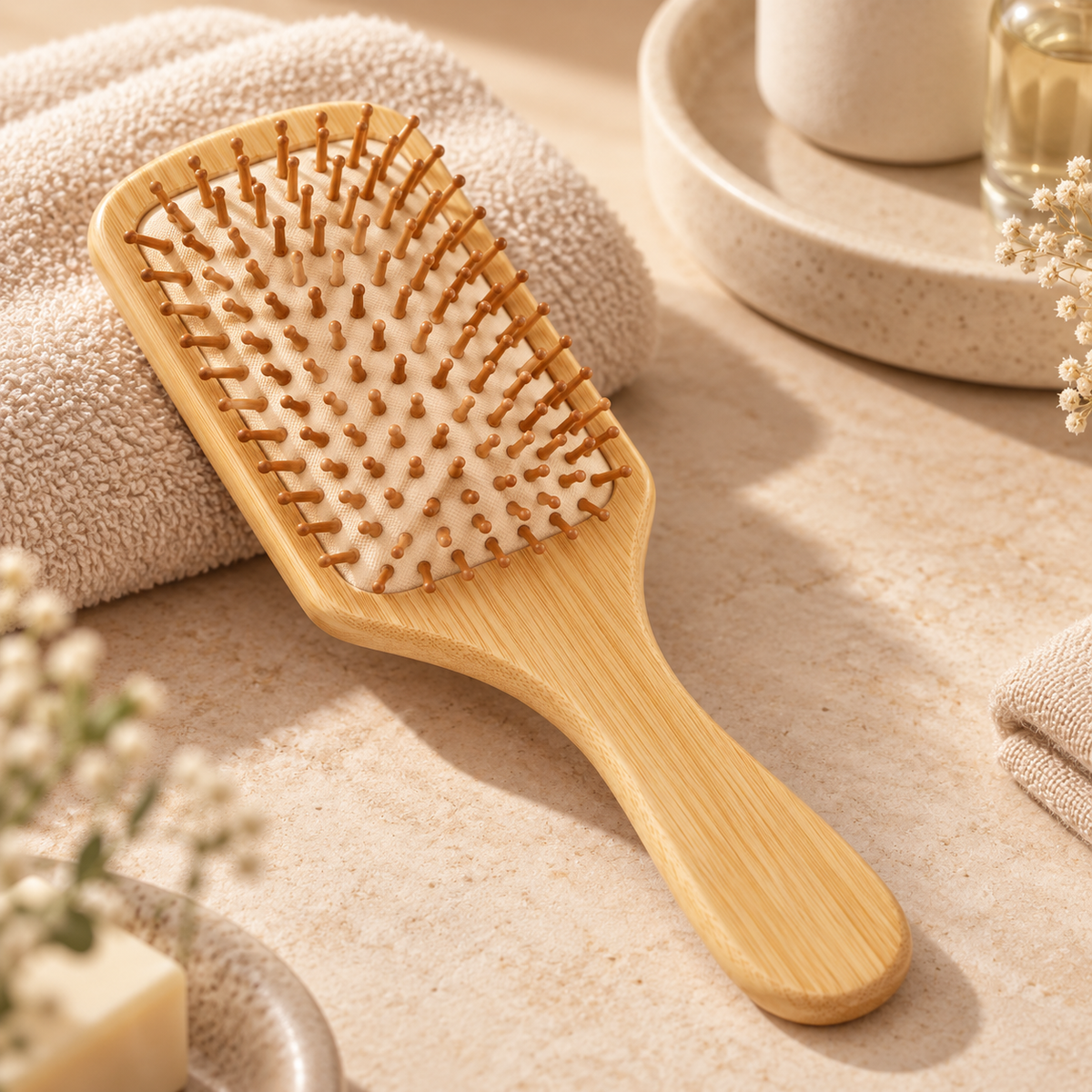 Velmera Wooden Brush |             Scalp Massage